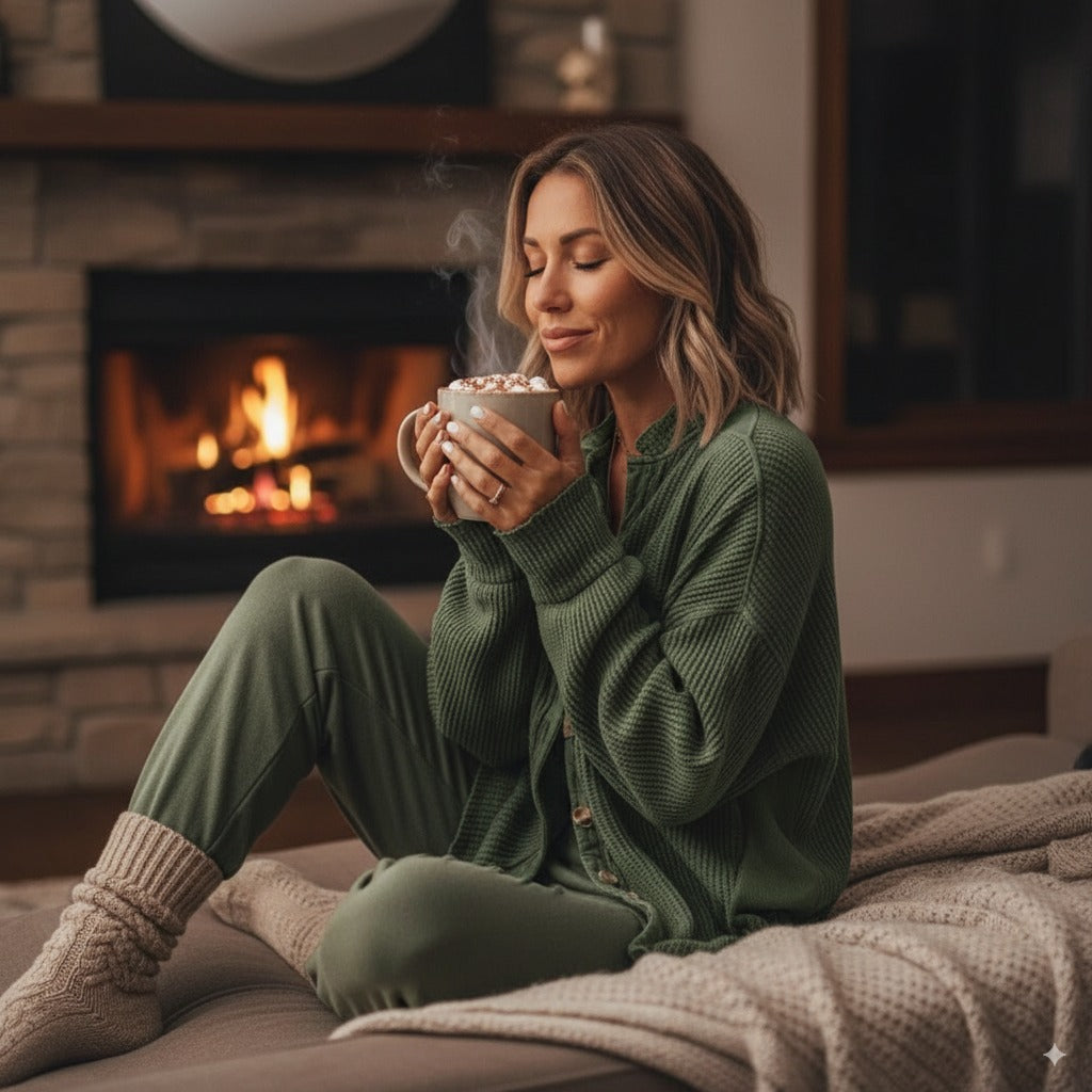 Signature Oversized Waffle-Knit Cardigan