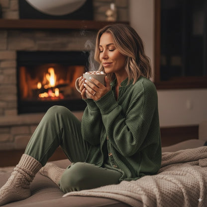 Signature Oversized Waffle-Knit Cardigan
